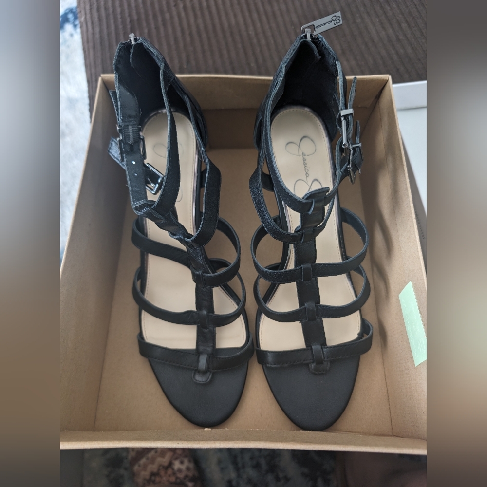 Black Wedge Heels